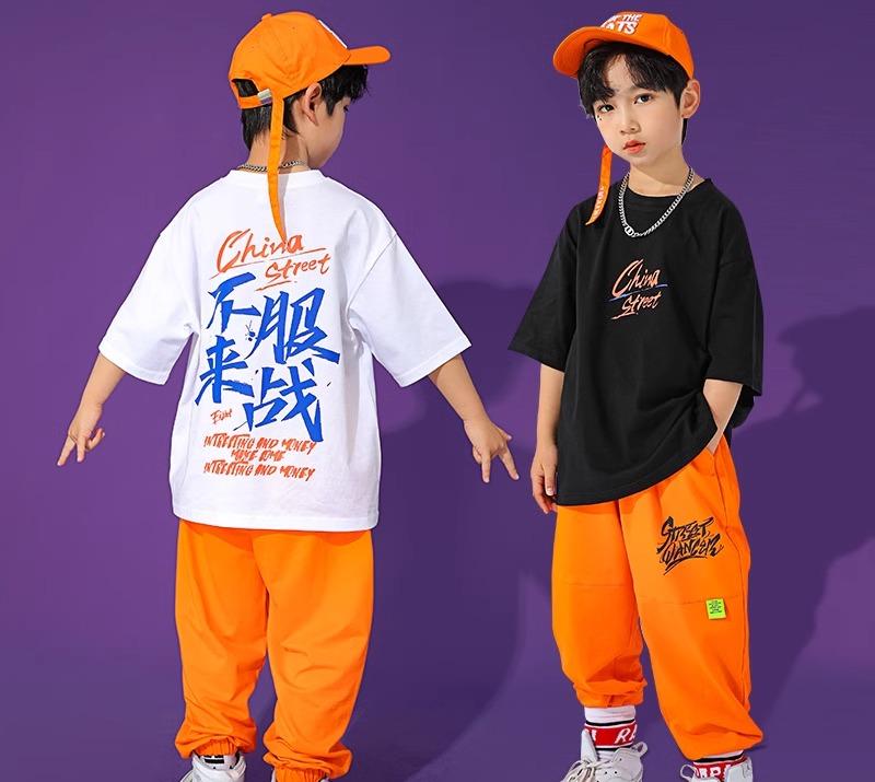 キッズ ストリート ファッション セットアップ 子供服 ヒップ ホップ クール ダンス パフォーマンス カジュアル 衣装 ユニセックス