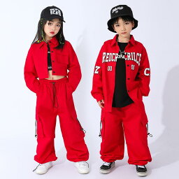 キッズ ストリート ファッション セットアップ 子供服 ダンス ヒップ ホップ 男の子 オーバー オール 長袖 女の子 ジャズ パフォーマンス