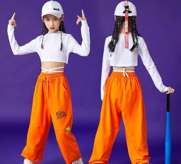 キッズ ストリート ファッション セットアップ 子供服 ヒップ ホップ クール ダンス パフォーマンス 衣装 ガールズ 女の子