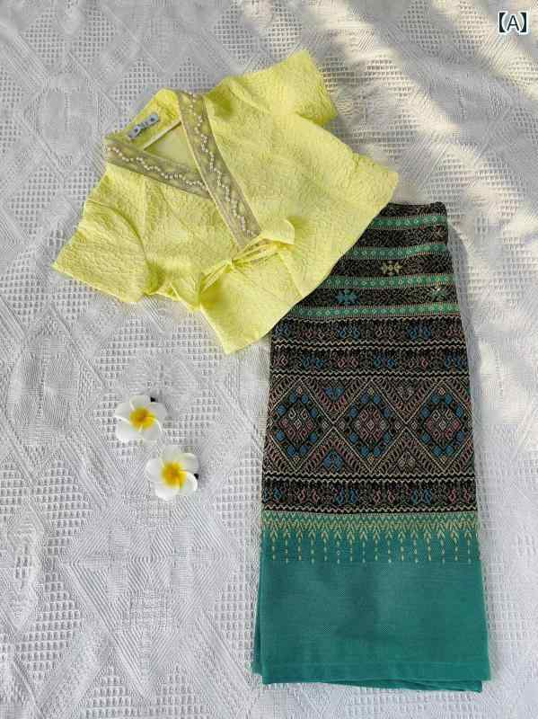 民族衣装 タイ エスニック アジアンテイスト 伝統的 レトロ フェスティバル 衣装 コスチューム 子供 1