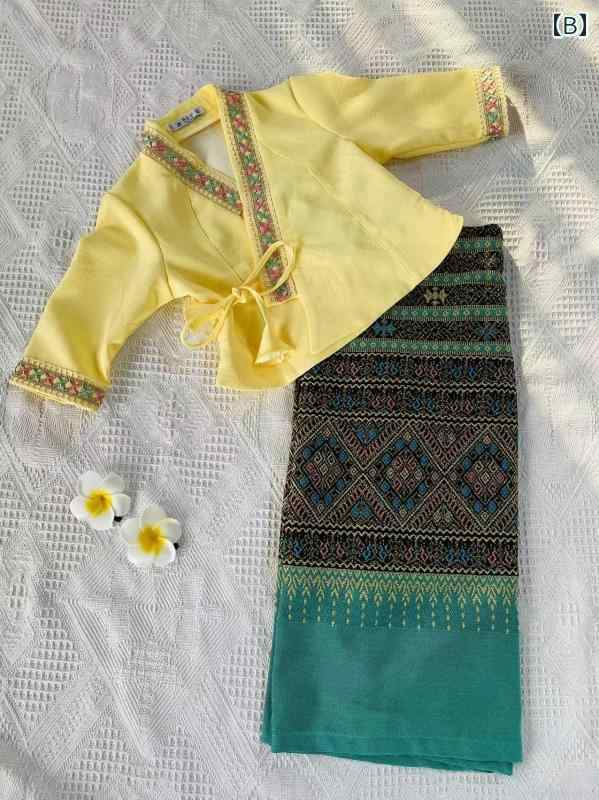 民族衣装 タイ エスニック アジアンテイスト 伝統的 レトロ フェスティバル 衣装 コスチューム 子供 2