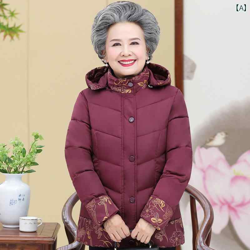 ダウンジャケット ショートコート フード付き 厚手 暖かい 冬 大きいサイズ 高齢者 ホームウェア ギフト レディース ファッション