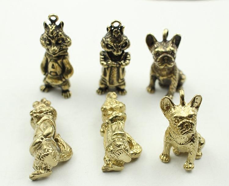 ペンダント 中国風 アクセサリー 銅 彫刻 銅 干支 干支 犬 マウス キーホルダー ペンダント リス ペンダント ギフト