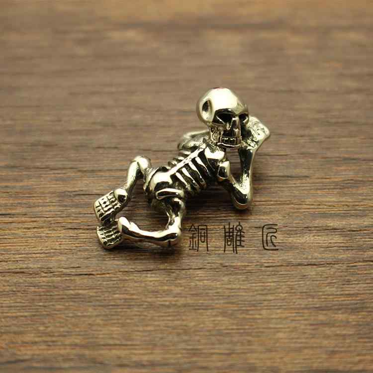 ペンダント 中国風 アクセサリー 銅 美しい メンズ 頭蓋骨 人体 ペンダント 銅 頭蓋骨 ペンダント キーホルダー アクセサリー ギフト