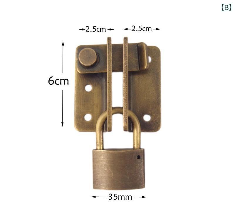 古風 木製ドア 銅 ロック 掛け金 チャイナ風 家庭用 引き戸 ラッチ ボルト バックル 鼻 南京錠 真鍮 ロック付きブロンズ 防犯グッズ アンティーク レトロ ハイエンド 3