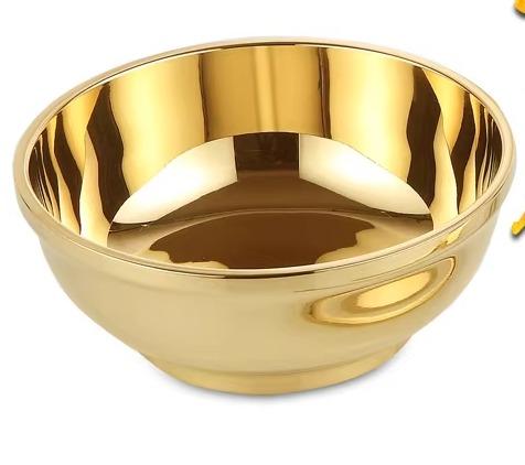銅ボウル 食器 厚手 真鍮 家庭用 ライス 大人 子供 ゴールド レトロ おしゃれ シンプル ゴージャス