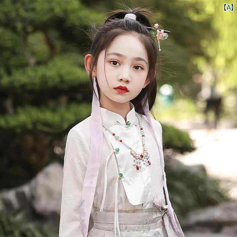 キッズ 民族衣装 コスプレ 写真撮影 衣装 普段使い かわいい 子供 チャイナ風 ドレス 漢服 スカート フェアリー レトロ ハイエンド