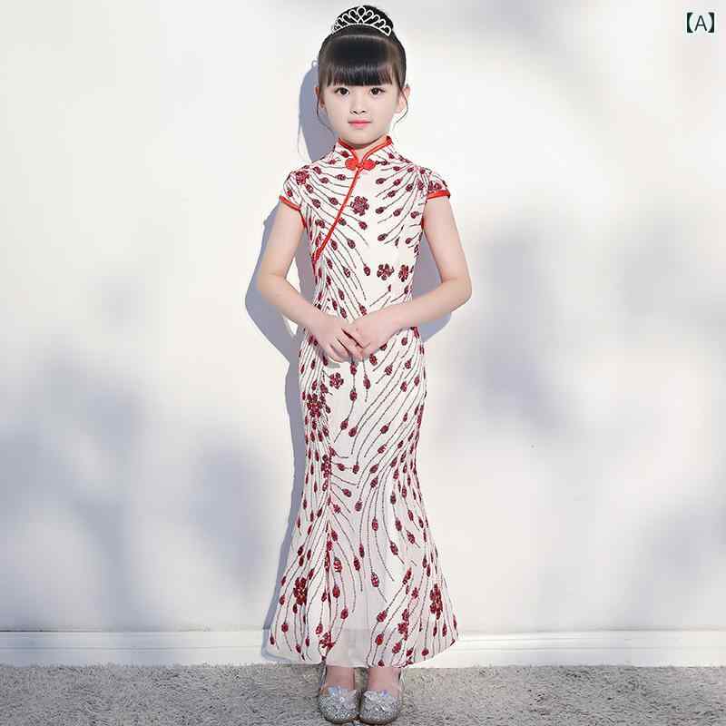 子供服 チャイナドレス 中国風 ワンピース 新年 正月 パーティー エキゾチック かわいいキュート 女児 キッズ 民族衣装