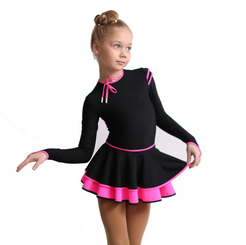フィギュア スケート 衣装 コスチューム 女の子用 パフォーマンス 服 子供用 競技 試験 スカート 二層