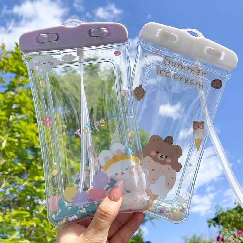 スマホカバー かわいい 携帯電話 防水 バッグ ユニバーサル タッチ スクリーン 水泳と ダイビング カバー 韓国 スマホ