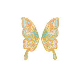 ヘアアクセサリー クリップ おしゃれ かわいい ファンタジー グラデーション フェアリー 女の子 ホットスタンピング 糸 刺繍 蝶 チャイナ風 小物