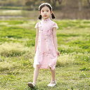 チャイナ ドレス かわいい 女の子 夏 子供 レトロ ドレス 刺繍 ピンク 中華 小さい パフォーマンス 衣装 キッズ ピンク ワンピース