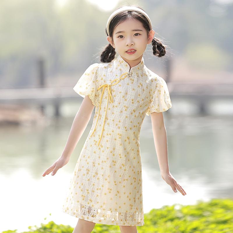 チャイナ ドレス かわいい 子供 夏 女児 服 洋風 少女 チャイナ風 夏 レース 薄 部 中国風 ワンピース キッズ