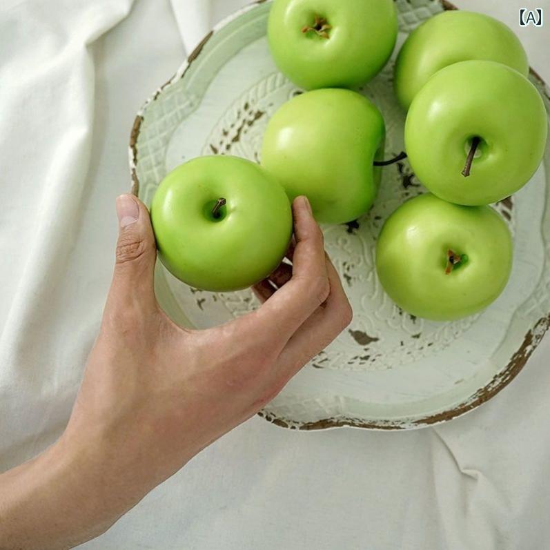 楽天サークルYou食品 サンプル リアル 見本 撮影 小道具 ディスプレイ 装飾品 フェイク 模擬 青 りんご フルーツ 果実 ピクニック