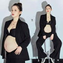 マタニティ フォト 衣装 おしゃれ 記念 セット 黒 妊婦 写真 スタジオ 撮影 ブラック フリーサイズ ロング フォト シンプル