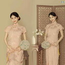 マタニティ フォト 衣装 おしゃれ ファッション 妊婦 フォト スタジオ 記念 写真 テーマ 中国風 レトロ ピンク スリム チャイナ ドレス フレッシュ ピンク フリーサイズ 2