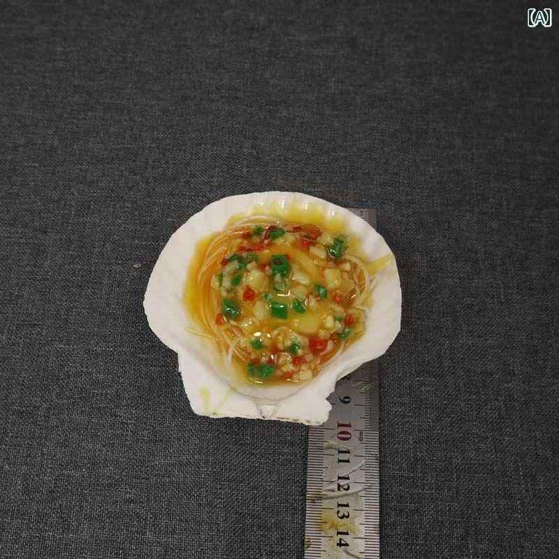 食品 サンプル リアル 見本 撮影 小道具 ディスプレイ 装飾品 フェイク 模擬 ホタテ 海鮮 シーフード ガーリック 牡蠣