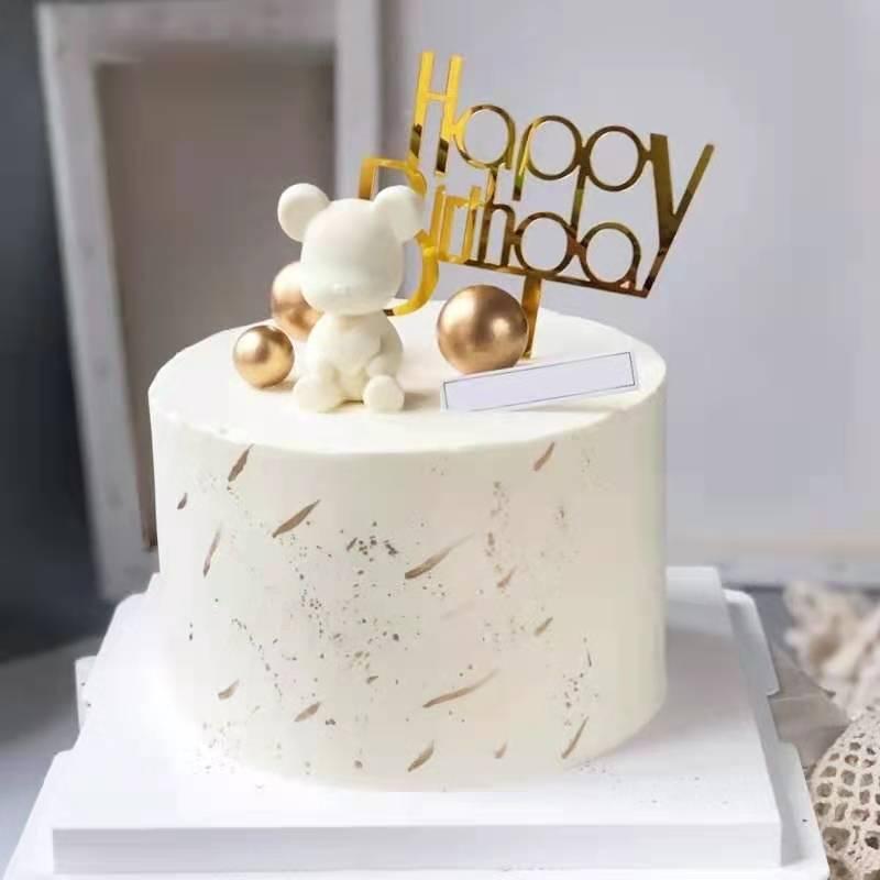 誕生日ケーキ フェイクケーキ 食品 サンプル クマ テディベア 見本 パーティー イベント 装飾 かわいい 1