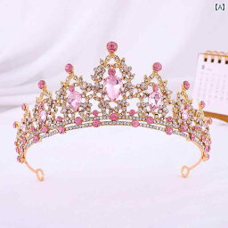 クラウン ティアラ 子供 プリンセス ピンク 女の子 ヘッド バンド ヘア アクセサリー ピン レディース 王冠