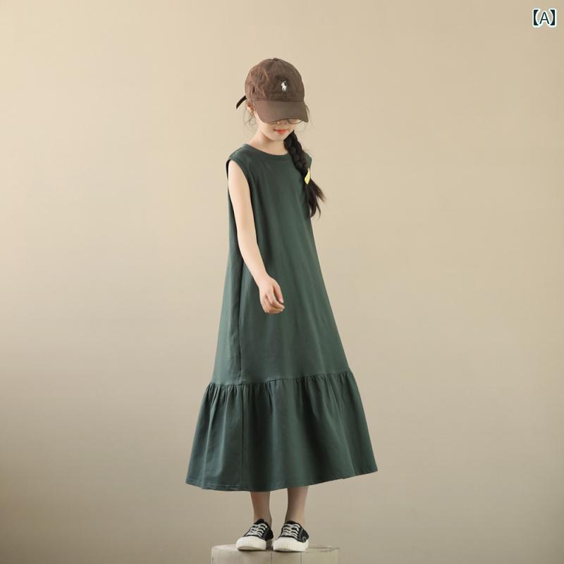 楽天サークルYou子供服 ワンピース カジュアルワンピース サマードレス 通学 かわいい キュート ラブリー 女の子 キッズ ロング スカート 夏