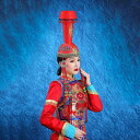 楽天サークルYou帽子 レディース モンゴル 民族 ダンス 花嫁 ウェディング パフォーマンス ヘアアクセサリー レッド レトロ 衣装 フリーサイズ
