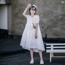 子供服 ワンピース キッズ 女の子 かわいい プリンセス ファッション サマー ドレス ホワイト ミドル丈 スカート かわいい シフォン 韓国 ポリエステル