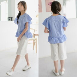 子供服 キッズ 女の子 プリンセス ファッション 韓国 夏 ツーピース プルオーバー 半袖 パンツ 薄手