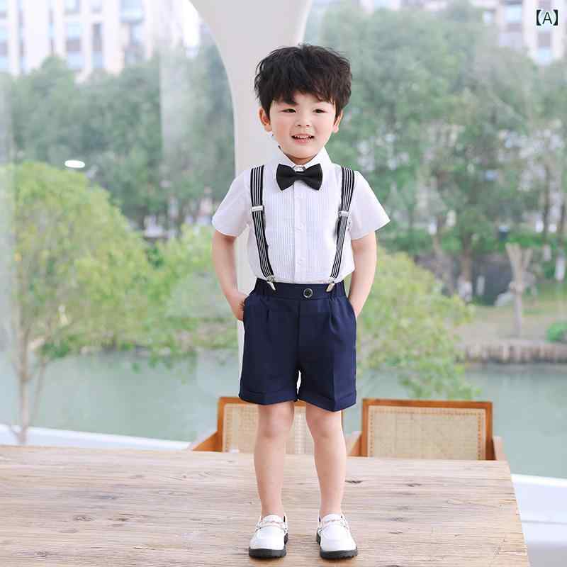 フォーマル スーツ 子供服 キッズ 春 スーツ パンツ シャツ サスペンダー 蝶ネクタイ 男の子 写真 撮影 発表会 パフォーマンス 結婚式 セレモニー 衣装 セット