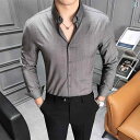 メンズ ファッション 紳士服 ビジネス カジュアル 春夏 シャツ スリム フィット ストライプ ノーアイロン 2