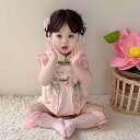 ベビー 服 夏 薄手 ノースリーブ プリンセス ジャンプスーツ ドレス サマードレス 幼児 ファッション ウェア 赤ちゃん ロンパース かわいい ピンク チャイナ風 リボン
