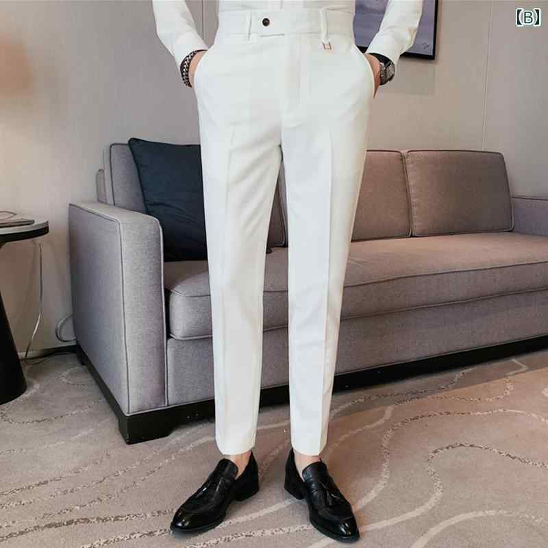 スラックス スーツ パンツ メンズ 男性 ファッション ボトムス ビジネス カジュアル 紳士 フォーマル ズボン ロング パンツ スリムフィット 2