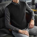 メンズ トップス 男性 ファッション 秋冬 ビジネス カジュアル スタイリッシュ シャツ襟 フェイク ツーピース スリムフィット