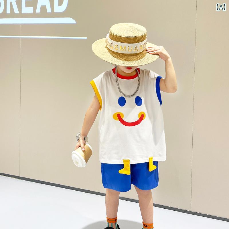 楽天サークルYou子供服 男の子 Tシャツ ランニングシャツ パンツ セットアップ 夏 カジュアル 半袖 アウトドア ホームウェア スポーツ 夏休み 通園