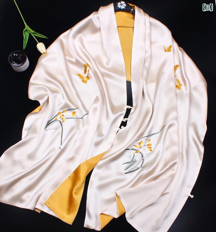 スカーフ ショール 上品 レディース 女性 ファッション 装飾 オールシーズン 多機能 おしゃれ 美しい エスニック ギフト 刺繍 2