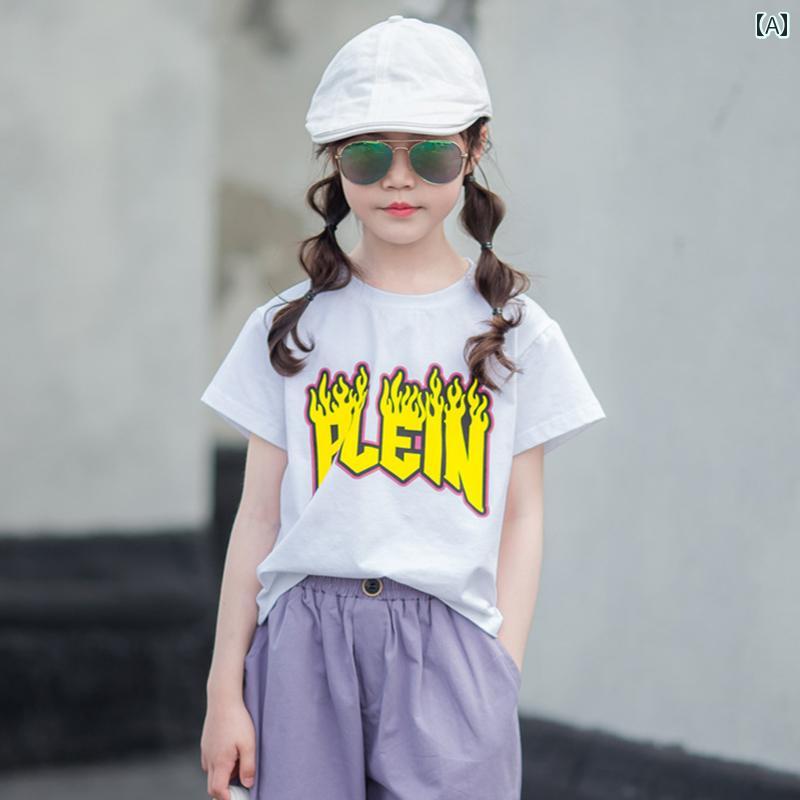 女の子 半袖 Tシャツ 夏 ファッション 子供 大きめ 子供服 レイヤリング シャツ トップス プリント