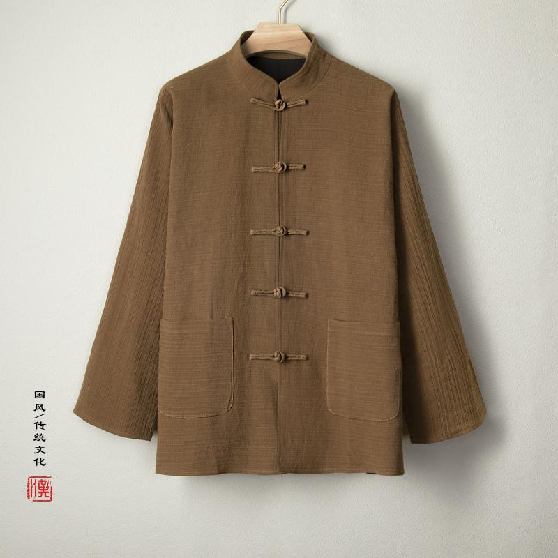 メンズ ファッション トップス ジャケット ゆったり 中華 ジャケット レトロ チャイナ風 唐装 男性 漢服 カジュアル 長袖 秋冬