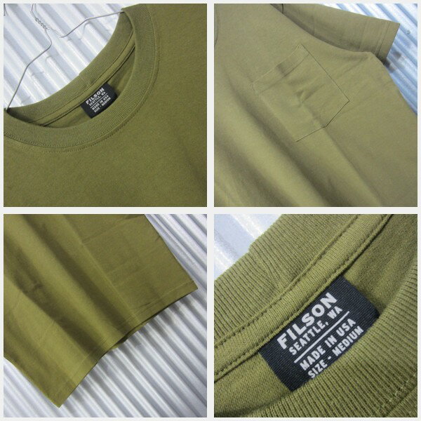 [MADE IN USA] FILSON [OUTFITTER SOLID POCKET T-SHIRT][crew][ss][olive] フィルソン アウトフィッター ソリッド ポケットTシャツ クルー 半袖 無地 オリーブ