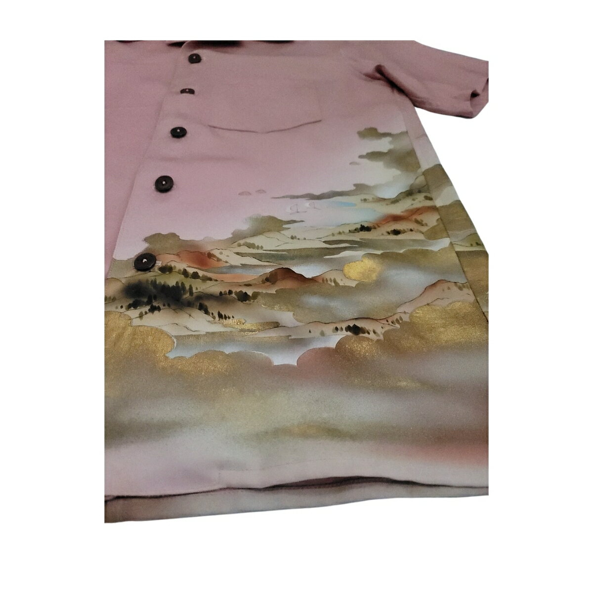 着物アロハシャツ アロハシャツ 着物リメイク 着物シャツ 着物 和服 和柄 ドレスシャツ シャツ 半袖 男女兼用 シルク 正絹 国産 プレゼント 贈り物 一点もの お洒落 サスティナブル