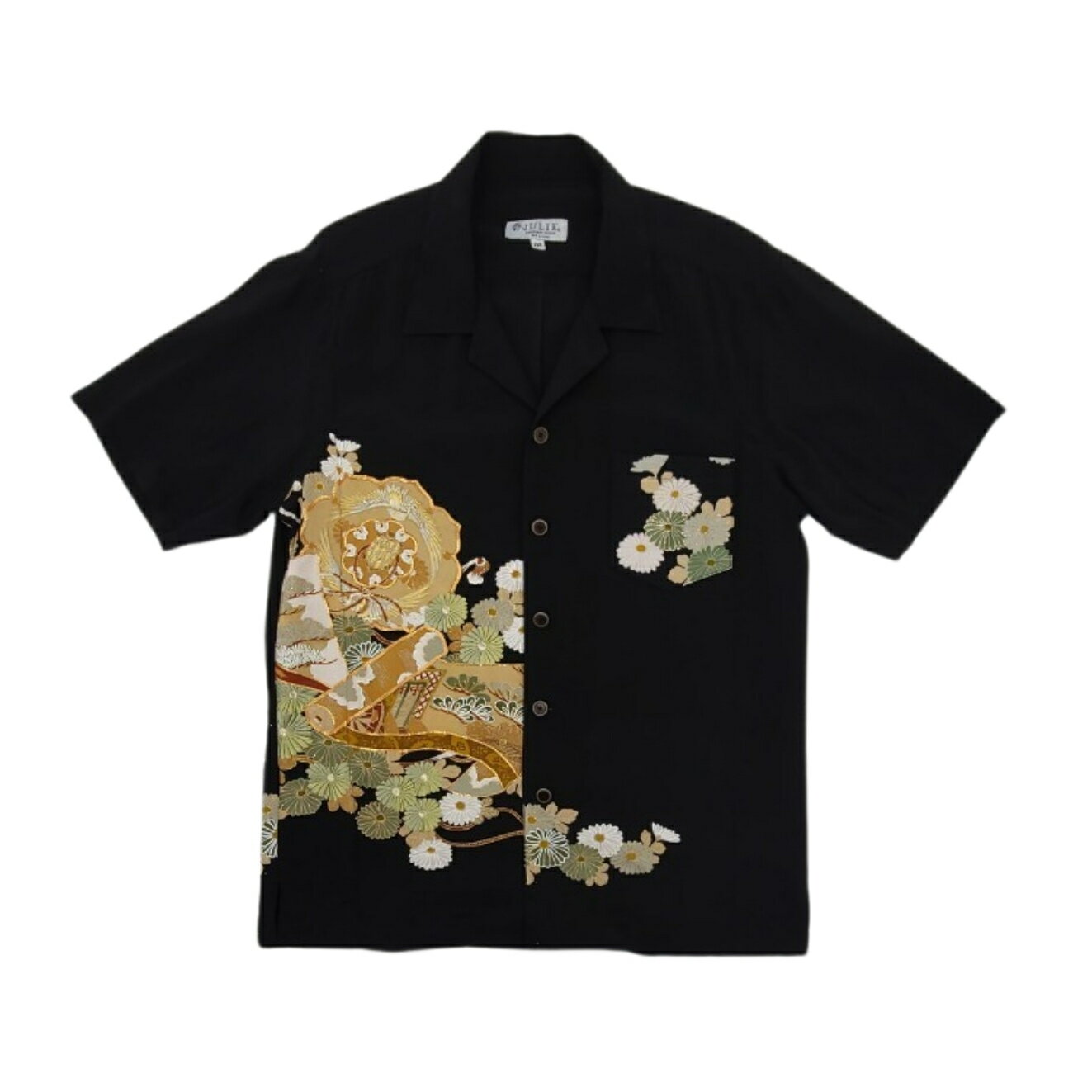 アロハシャツ 着物リメイク 着物シャツ 着物 着物アロハシャツ 和服 和柄 ドレスシャツ シャツ 半袖 男女兼用 シルク 正絹 国産 プレゼント 贈り物 一点も...