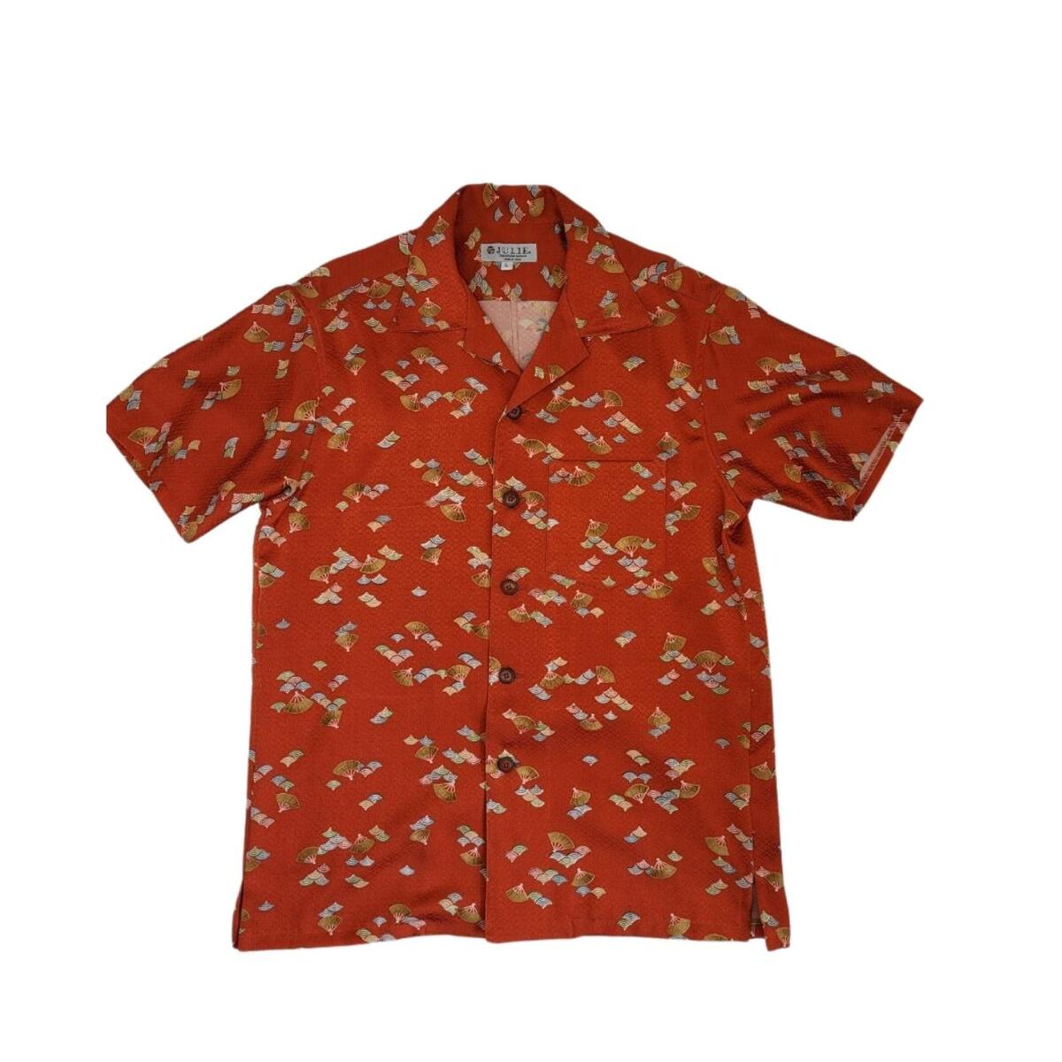 アロハシャツ 着物リメイク 着物シャツ 着物 着物アロハシャツ 和服 和柄 ドレスシャツ シャツ 半袖 男女兼用 シルク 正絹 国産 プレゼント 贈り物 一点も...