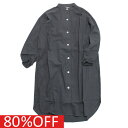 【子供服 アンディニー undeny. キッズ レディース 女の子】 セール 【80%OFF】 スタンドカラーシャツワンピース チャコールグレー(CG)