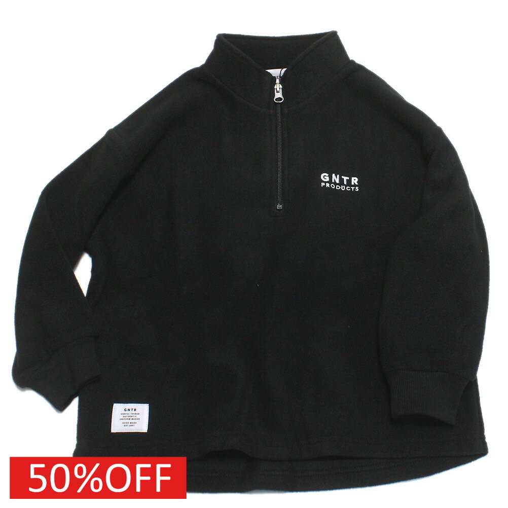 【子供服 ジュニア 親子 GENERATOR ジェネレーター】 セール 【50%OFF】 フリースハーフジッププルオーバー ブラック(BK)