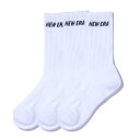 【ニューエラ キッズ/NEW ERA KIDS/帽子】 CREW 3PAIRS SOCKS (WHITE) ホワイト