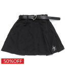 【アルジー/algy/JS/ガールズ/ジュニア/女の子】 セール 【50%OFF】 ハートバックルベルト付きプリーツスカパン ブラック(BK)