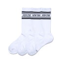 【ニューエラ キッズ/NEW ERA KIDS/帽子】 CREW 3PAIRS LINE SOCKS(WHI) ホワイト