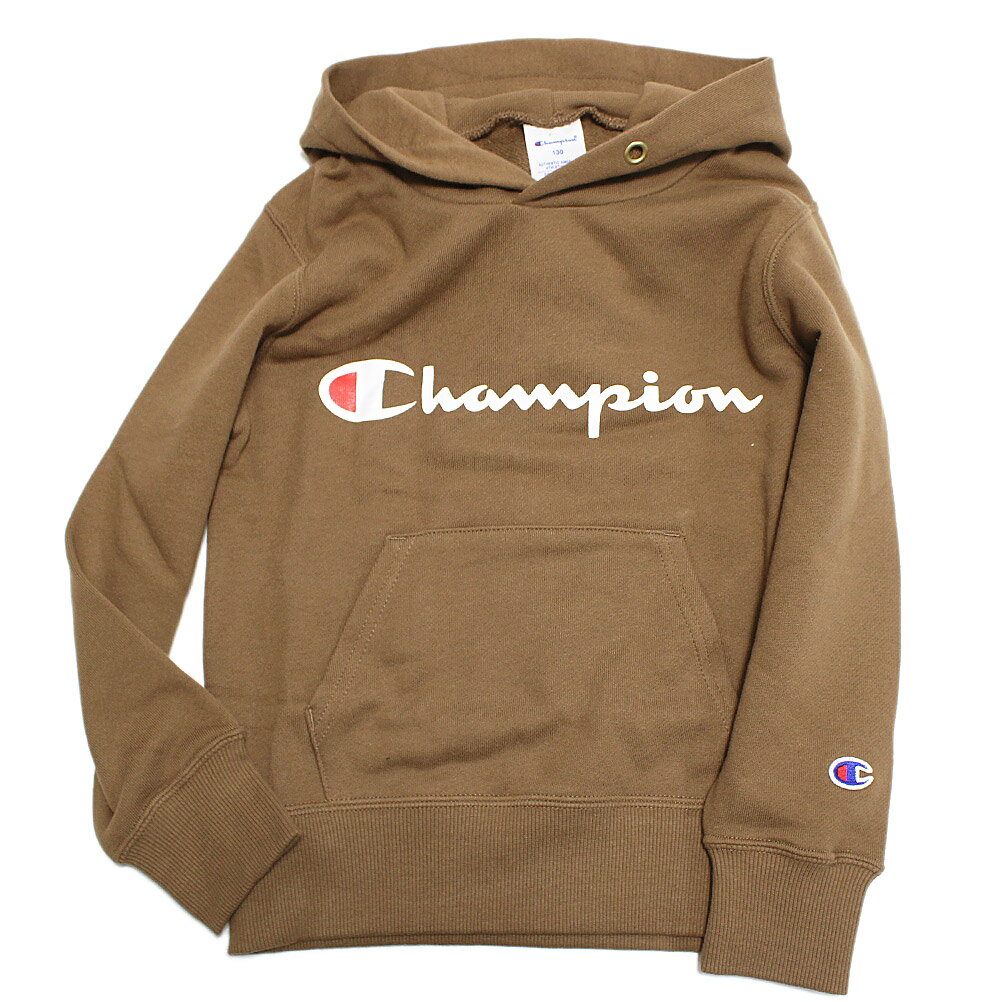 【チャンピオン/キッズ/Champion/子供服】 シンプルロゴフーディー ブラウン(860)