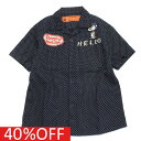 【DD×スヌーピー DENIM DUNGAREE×スヌーピーコラボ PEANUTS 子供服】 セール 【40%OFF】 ツイル SNOOPY シャツ 4NV紺