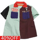 【DD×スヌーピー DENIM DUNGAREE×スヌーピーコラボ PEANUTS 子供服】 セール 【40%OFF】 ツイル SNOOPY シャツ 91CZY...