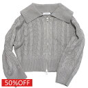 【Love toxic/ラブトキ/ラブトキシック/JS/ジュニア/ガールズ】 セール 【50%OFF】 ケーブルニットZIPカーデ トップグレー(85)