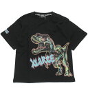 【キッズ エクストララージ XLARGE KIDS 子供服 エックスラージ】 T-REXグラフィック半袖Tシャツ クロ(80)(4)